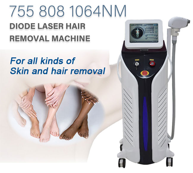 Hot sale professional painless hair removal diode laser machine/diode laser hair removal machine 755 808 1064nm 3 wavelength