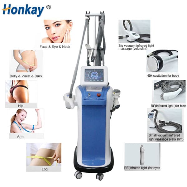 2022 Very Popular 5 in 1 RF Vacuum Roller Weight Loss 80K Cavitation Body Massage Fat Removal Slimming Velashaping Machine