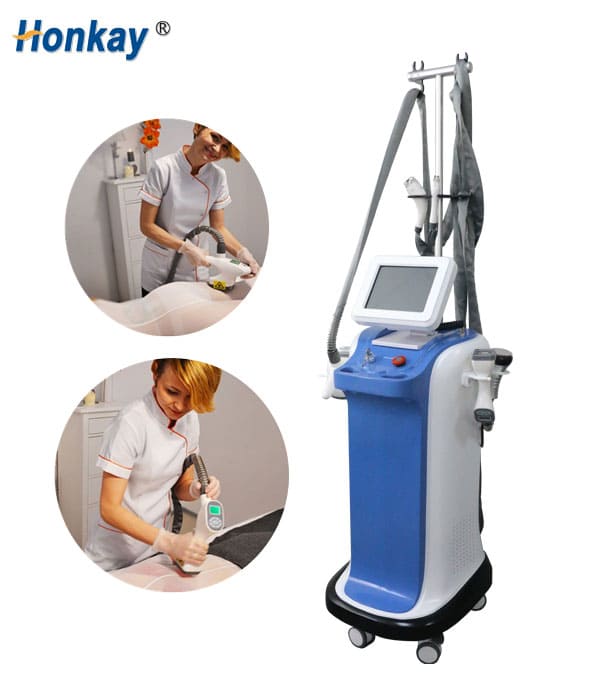 Honkay Factory Direct Sell  5 In 1 Vertical Vacuum Cavitation Rf Ultrasonic Cavitation Vacuum Vela Shape Beauty Machine