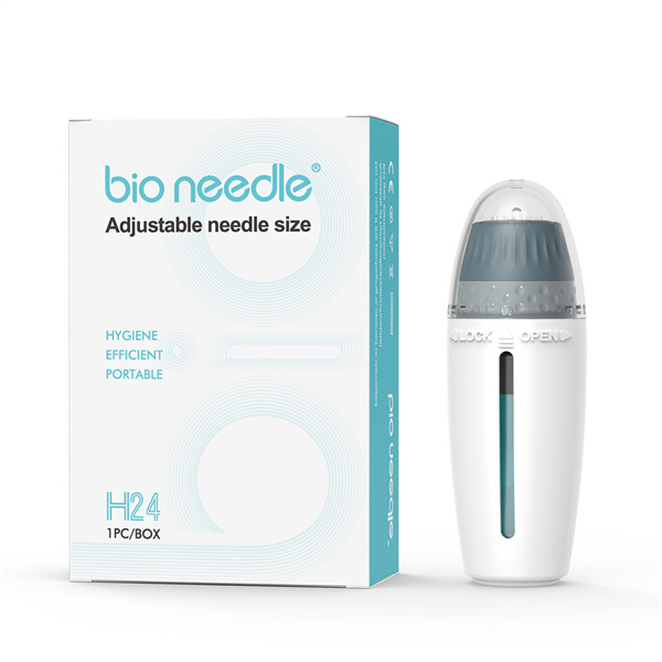 2023 H24 Microneedle Bio Needle Adjustable Length 0-1.5mm Hydra Microneedling Microchanneling Device Massage Derma Roller