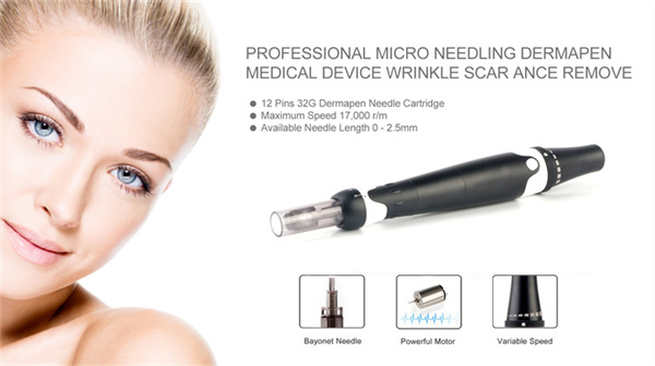 Dr pen A7 Anti-aging Wired Dr Pen Derma Rolling System Black 0.25-2.5mm needle length adjustment